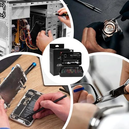 Kit 132 En 1 Destornilladores De Precisión Magnéticos + Estuche
