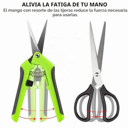 Pack X3 Tijeras De Precisión Para Jardinería Mango Ergonómico Con Resorte