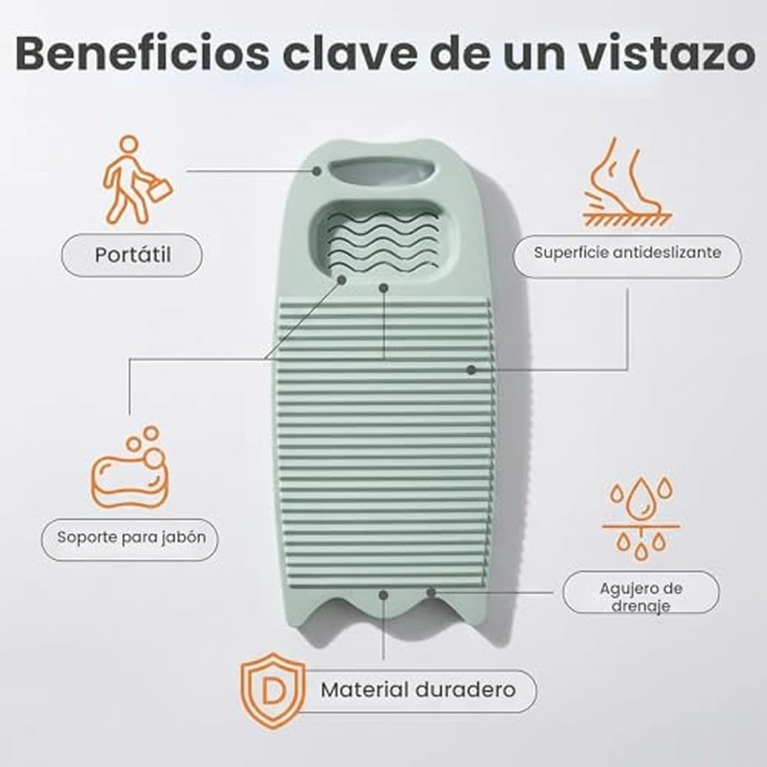 Pack X3 Tabla Para Lavado De Ropa A Mano Con Jabonera y Soporte Antideslizante