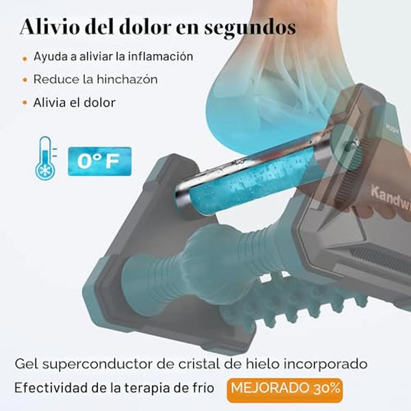 Rodillo Masajeador de Pies en Frío Con Alivio Fascitis Plantar y 3 Rodillos + Crioterapia Refrigerable