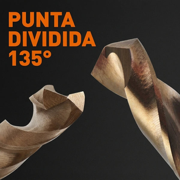 Set 29 Brocas M35 Cobalto 1/16"–1/2" con Índice Metálico Para Acero Inoxidable / Acero Templado